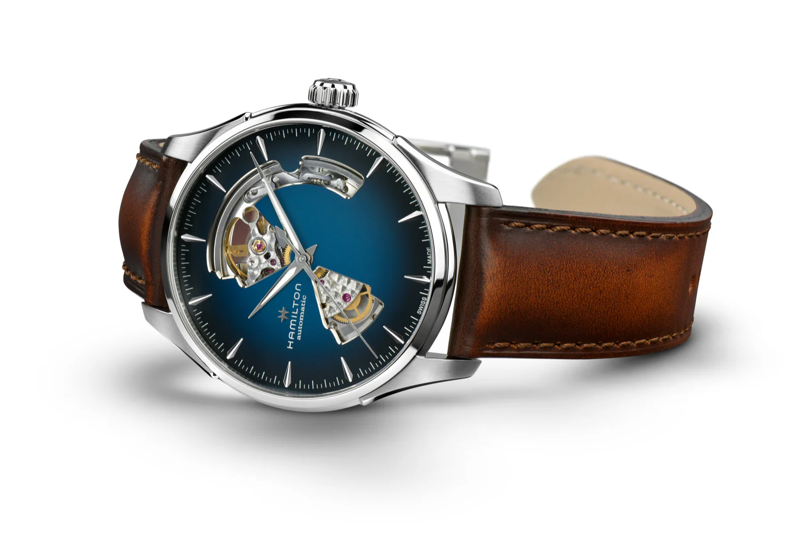 Hamilton Jazzmaster Open Heart Watch Automatic 40mm Blue Dial / Leather Strap - Image 3