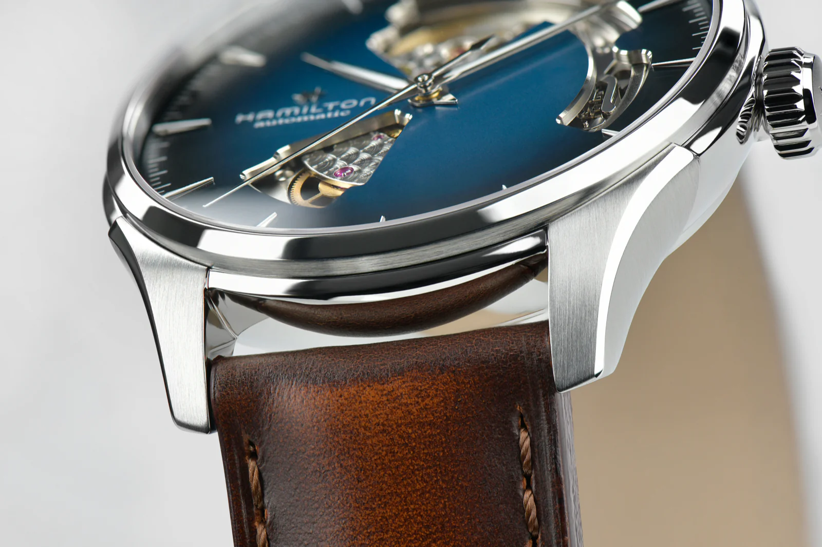 Hamilton Jazzmaster Open Heart Watch Automatic 40mm Blue Dial / Leather Strap - Image 4